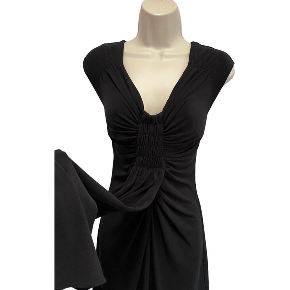 Muse for Boston Proper Black Jersey Knit Dress Gathered & Draped 4 NWT - Picture 3 of 6